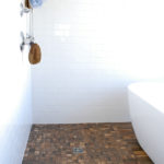 3"x6" Subway Tile and 2"x2" Wood Look Porcelain Tile