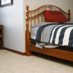 Shaw Textured cut pile carpet installed in bedroom